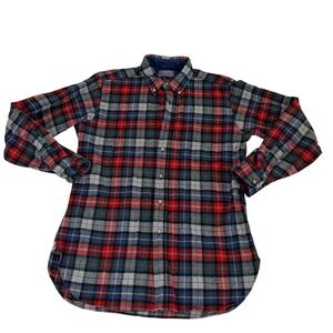 Vintage Pendleton Outdoorsman Virgin Wool Shirt Men Medium Red Plaid Lumberjack